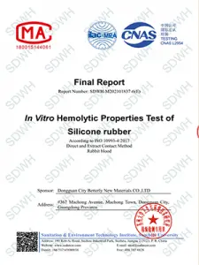 ln vitro hemolytic properties test of silicone rubber