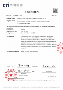 product certificate of plastic paint