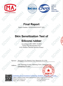 skin sensitization test of silicone rubber